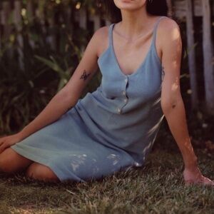 Rudy Jude Sleveless Knit Tank Mini Dress in blue size L